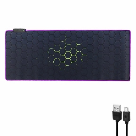 ماوس پد گیمینگ  RGB طرح لانه زنبوری 80*30